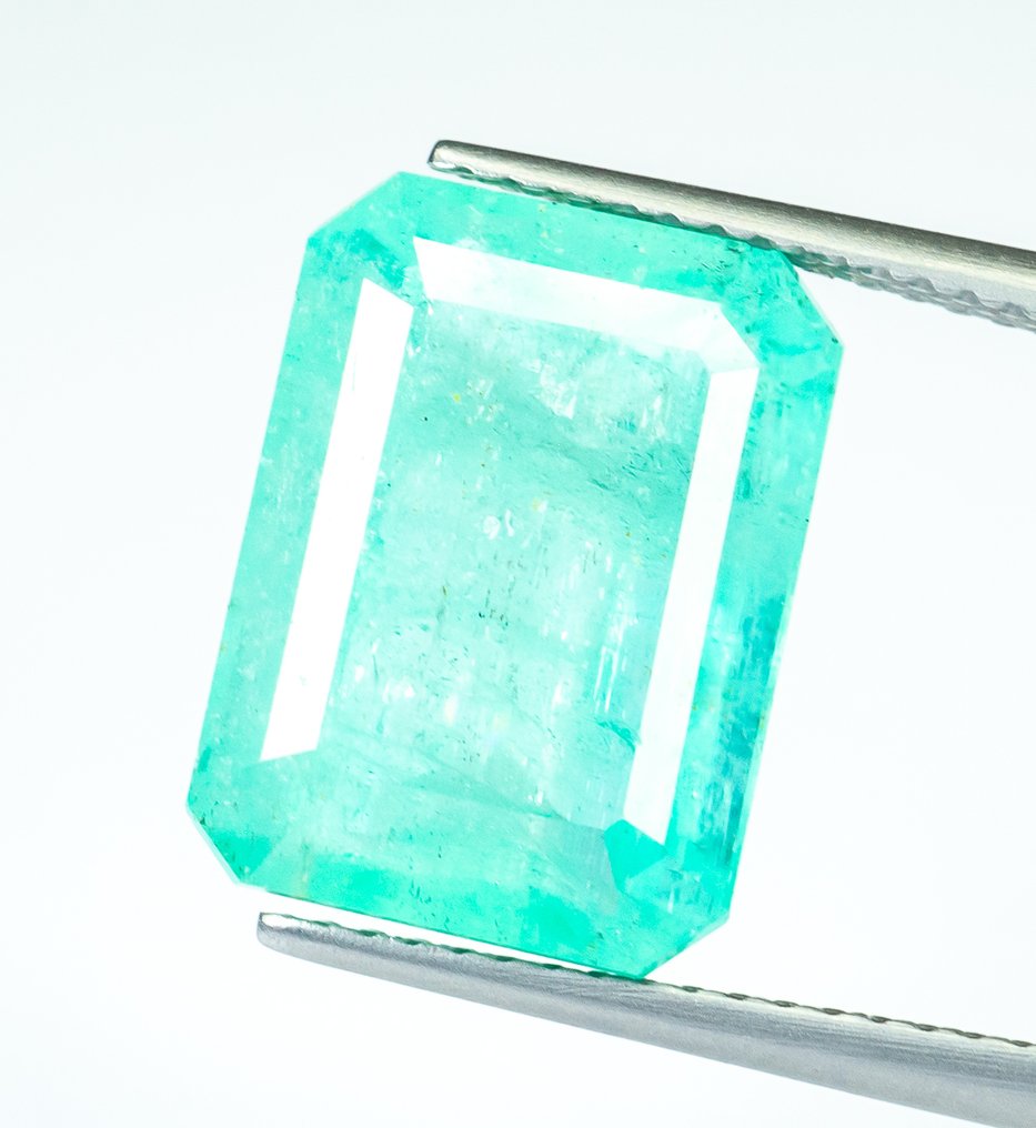 χωρίς τιμή ασφαλείας Σμαράγδι  - 7.26 ct - Bellerophon Gemlab - Μπλε-πράσινο (Νιγηρία) #1.0