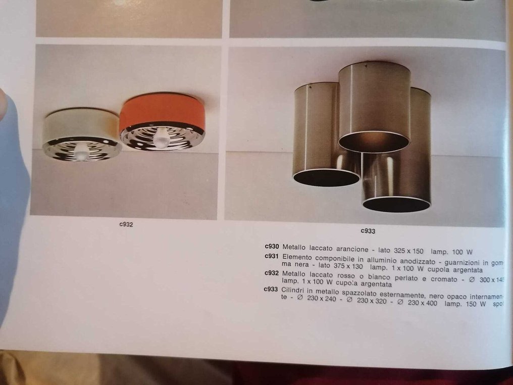 Candle Milano - Deckenleuchte - Rara Wandleuchte oder Deckenleuchte Modell 'C932'. - Aluminium #2.1