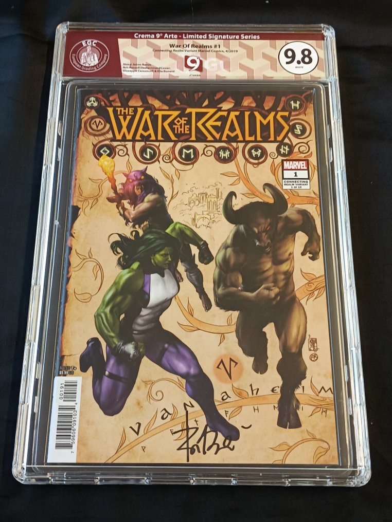 The War of the Realms #1 - Giuseppe Camuncoli Connecting Realm Variant - EGC 9.8 - Custom Label - Signed by Elia Bonetti - 1 Signed graded comic - 第一版 - 2019 #1.0