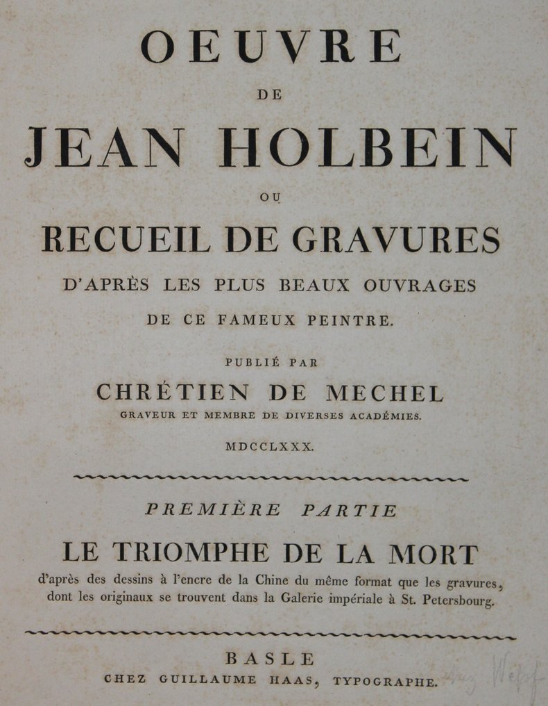 Chretien De Mechel - Oeuvres De Jean Holbein ou Recueil De Gravures D`Apres Plus Beaux Ouvrages De Ce Fameux Peintre - 1780 #2.1