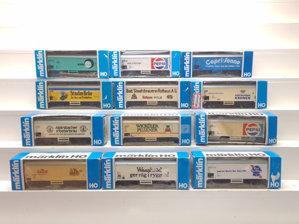 Märklin H0 - 4415 - Modelltog godsvogn (12) - 12 øl/kjølebiler - DB #1.0