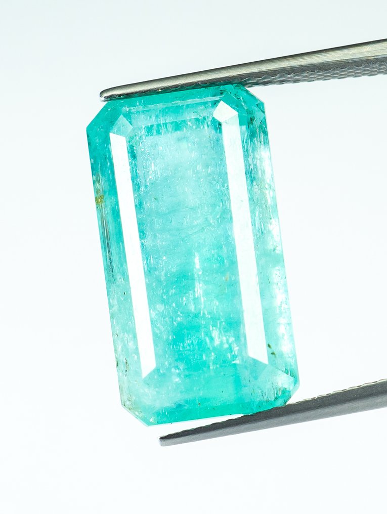 Nincs minimálár Smaragd - 11.30 ct - Bellerophon Gemlab - Kékes-zöld (Nigéria) #2.1