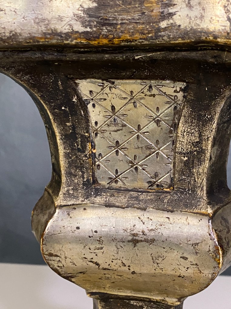 Lysestake - Tre - Antikk torchiere - opphøyd #1.0