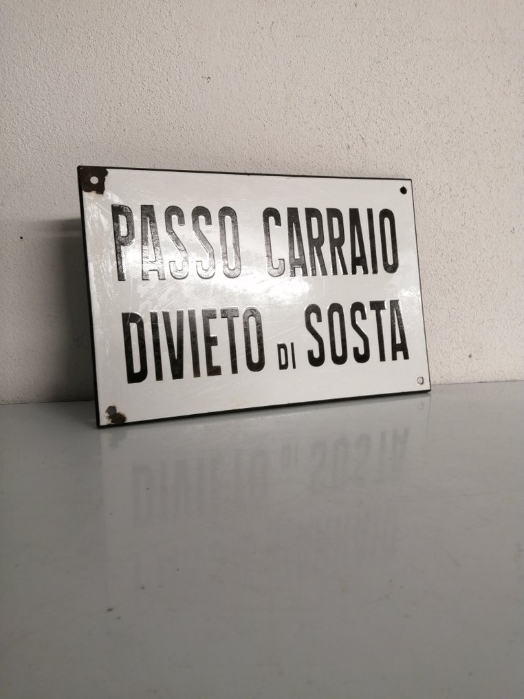 Εμαγιέ πινακίδα - Σταθμοί τρένων - Ιταλία - δεκαετίες του 1940 - Σμάλτο, Σίδερο #1.0