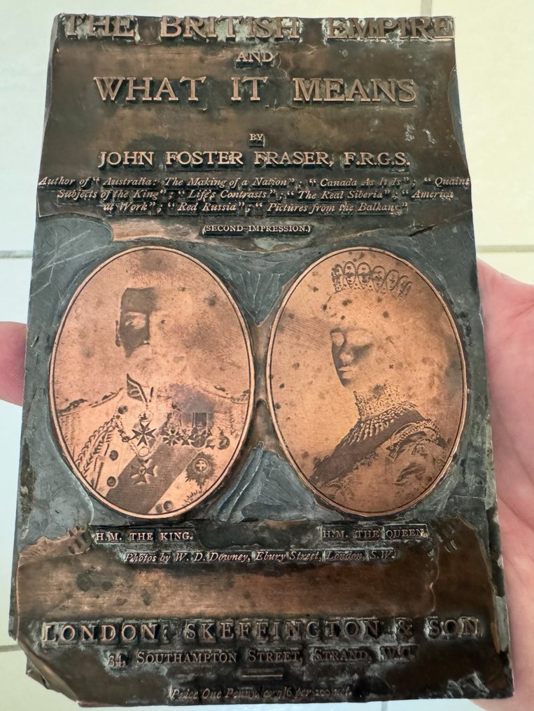 印刷字塊 - 印刷版是一本名为《The British Empire and What It Means》的小册子封面，由John撰写。 #1.0