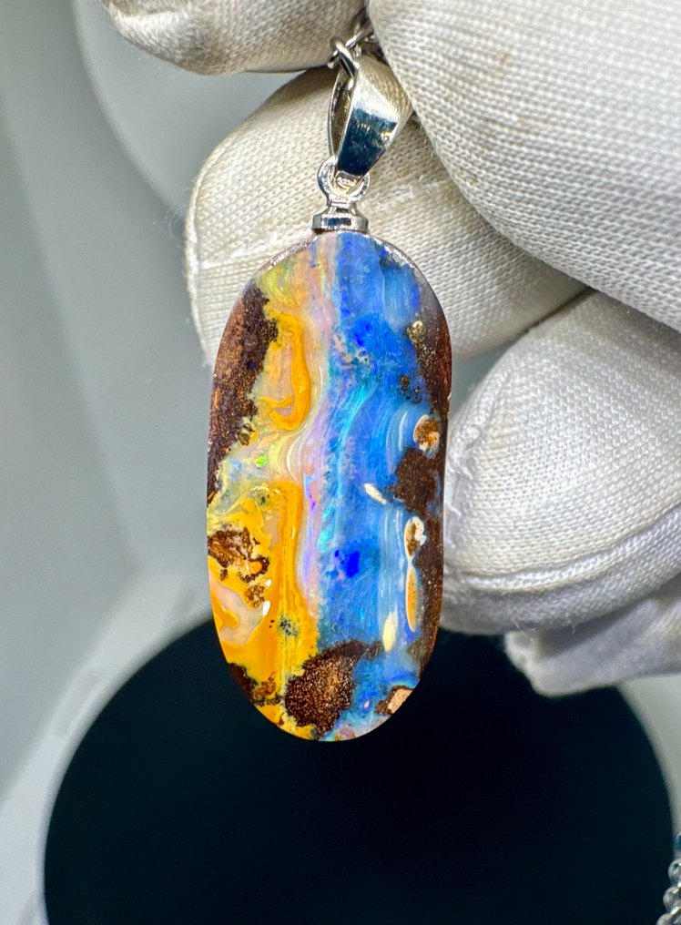 Opale Pendente - Altezza: 32 mm - Larghezza: 11.5 mm- 3.69 g - (1) #3.2