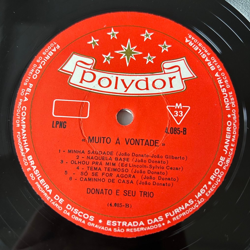 Donato E Seu Trio - Muito A Vontade (1st pressing!) - Bossa Nova - Μονός δίσκος βινυλίου - 1st Mono pressing - 1962 #3.2