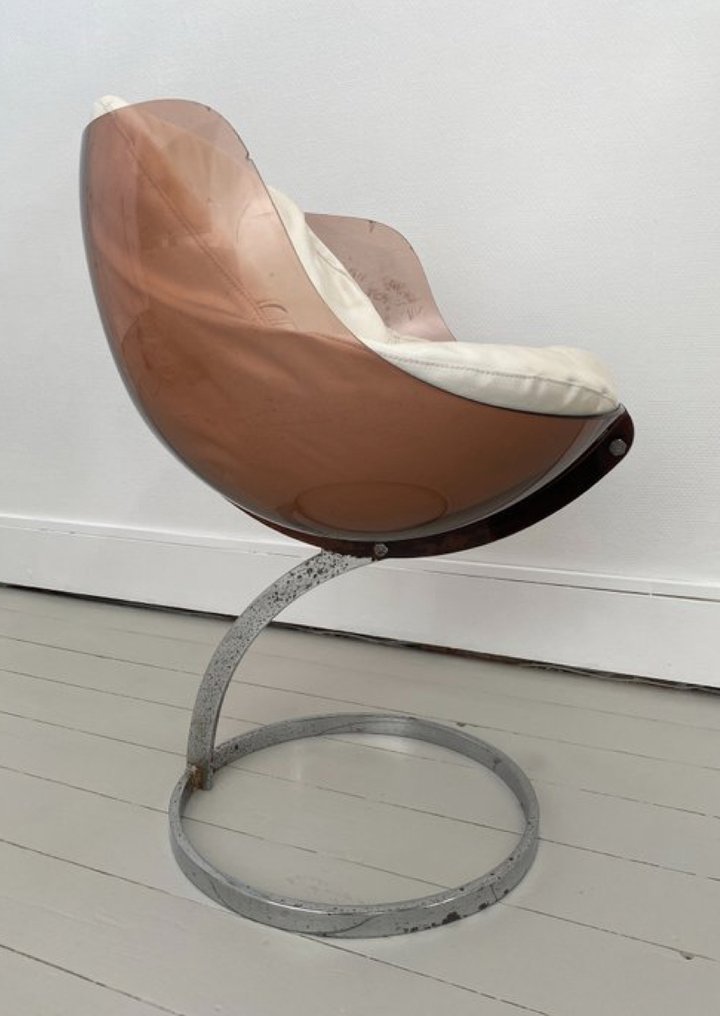 M.M.M. (Mobilier Modulaire Moderne) - Boris Tabacoff - Καρέκλα - Καρέκλα Σφαίρα - Πλαστικό, Δέρμα, Χάλυβας, άλλο #1.0