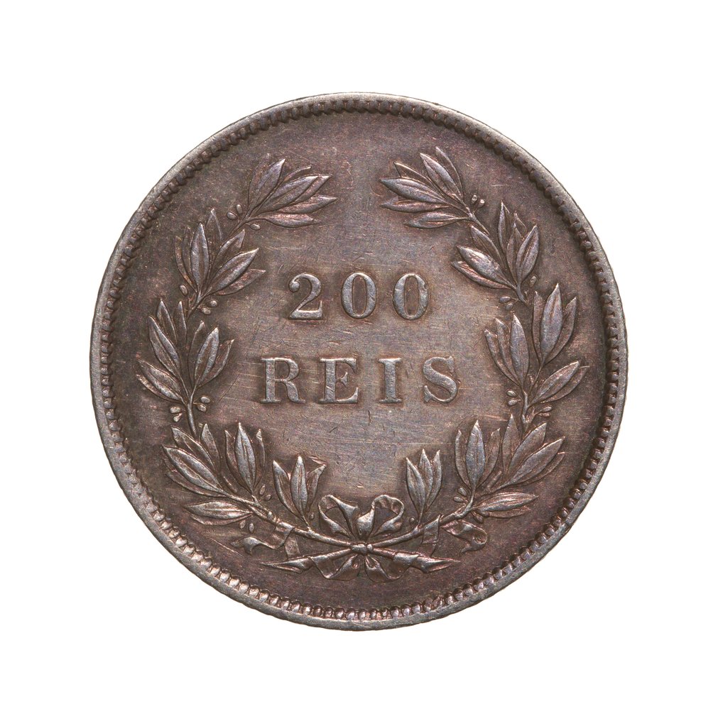 葡萄牙. D. Pedro V (1853-1861). 200 Reis 1855 #1.0