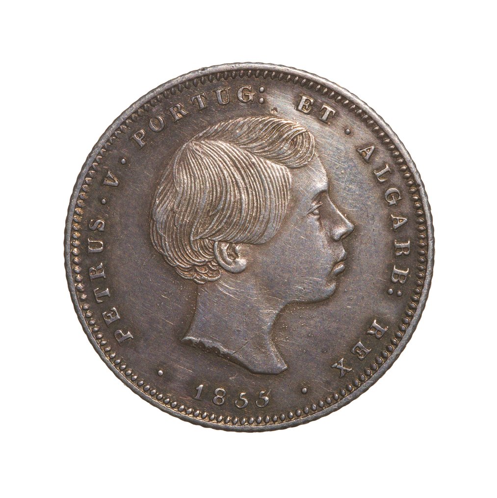 葡萄牙. D. Pedro V (1853-1861). 200 Reis 1855 #1.0