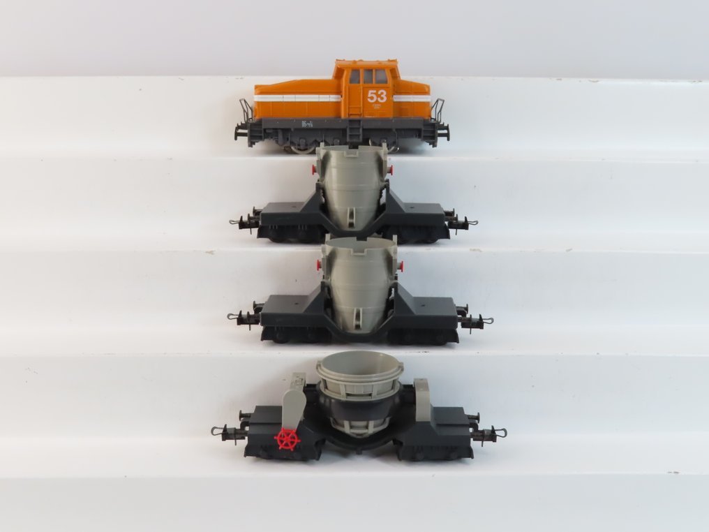 Primex H0 - 2704 - Σετ τρένων (1) - 4-τεμαχισμένο σετ σκληρού σιδήρου τρένου με ντιζελομηχανή DHG-500 - DB #1.0