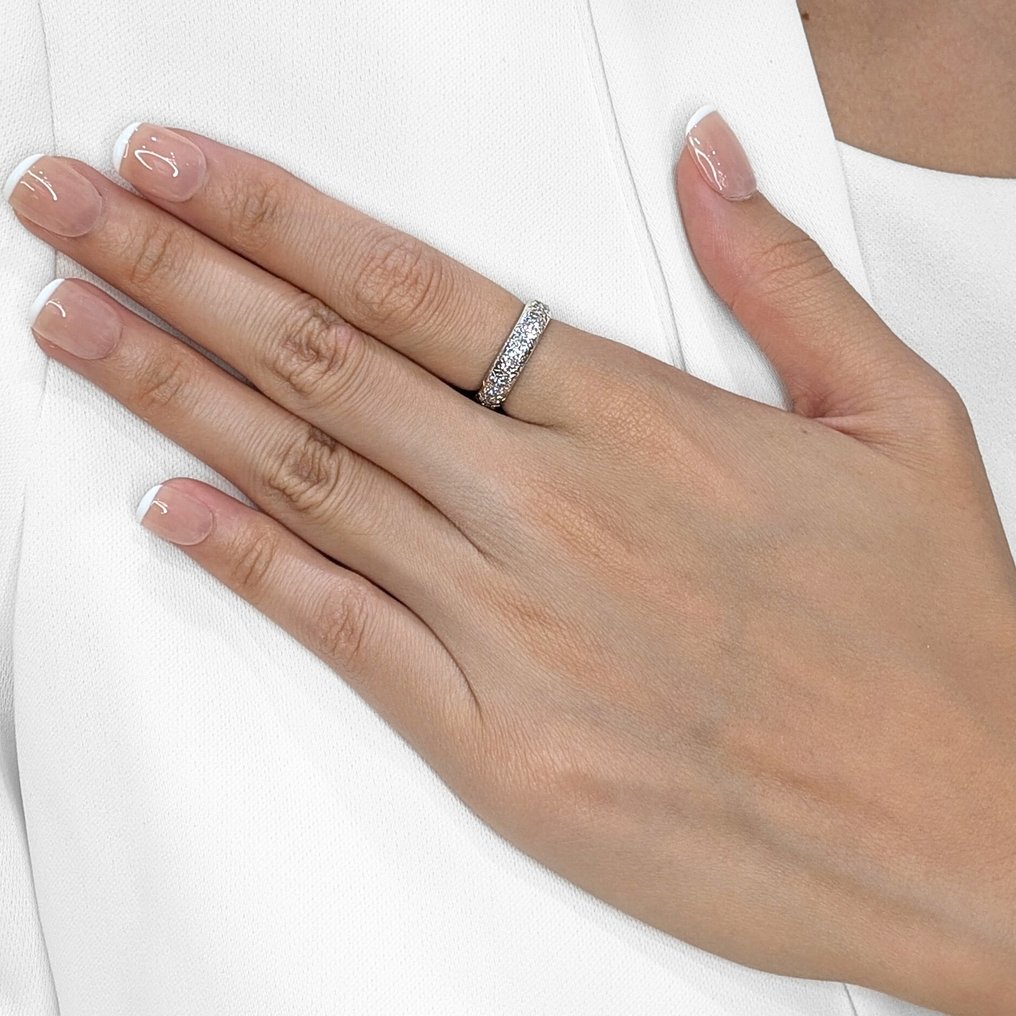 Sormus - 18 kt. Valkokulta - 0.48ct. tw. Timantti (Luonnollinen) - Vintage Old Cut Diamond #1.0