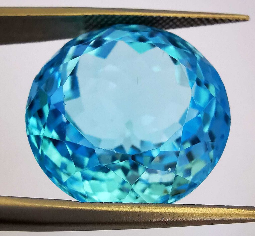 χωρίς τιμή ασφαλείας Τοπάζιο - 28.52 ct - Antwerp Laboratory for Gemstone Testing (ALGT) - Έντονο Μπλε #3.2