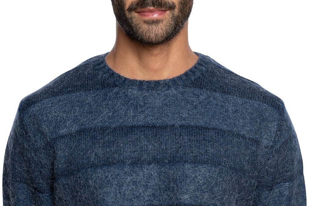 DELLA CIANA CASHMERE RRP 430€ Sweater Crewneck Wool / Mohair Blue - 50 IT - Jumper - New with tags #2.1