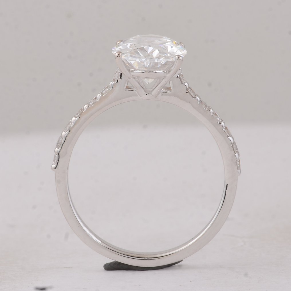 No Reserve Price - Ring - 14 kt. White gold - 3.4ct. tw. Diamond (Lab-grown) - Diamond #3.2