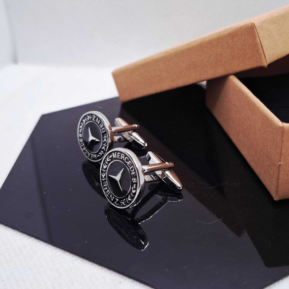 Laminated white gold (18k). - Cufflinks - Mercedes #3.2
