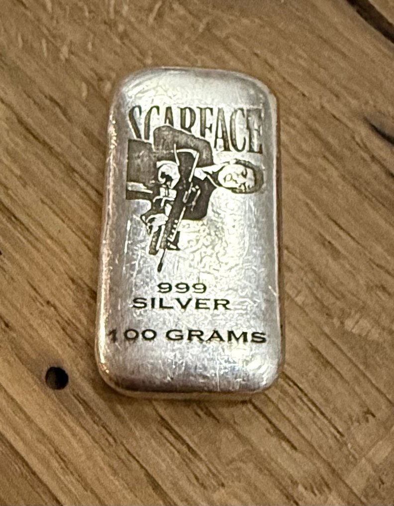 100 grammi - Argento .999 - Scarface / Roonashop  (Senza Prezzo di Riserva) #1.0