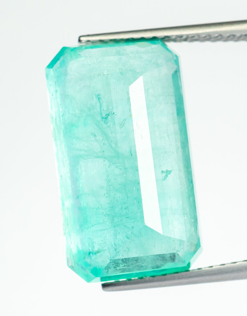 No Reserve Price Emerald - 10.20 ct - Bellerophon Gemlab - Bluish Green (Nigeria) #3.2