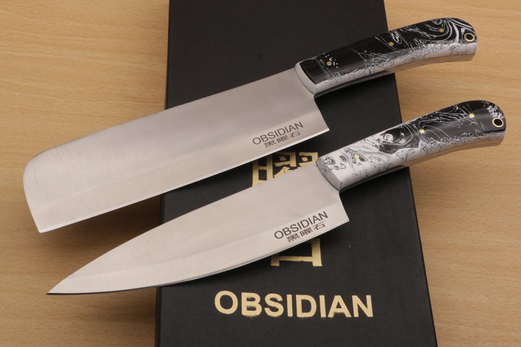Obsidian - Keukenmes - Kitchen knife set - Introductie van Obsidian Custom Made Range Chef Knives Traditioneel Vakmanschap - Gespecialiseerd staal - Nederland #1.0