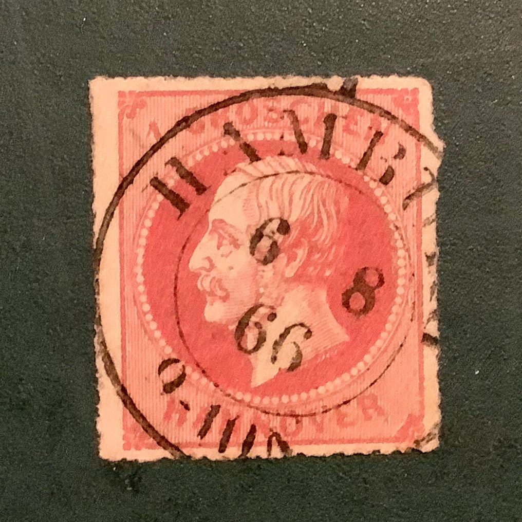 汉诺威 1866 - 1 克米特印章，来自普鲁士占领汉诺威的证据，贝尔格的报告 - Michel 23 y #4.3