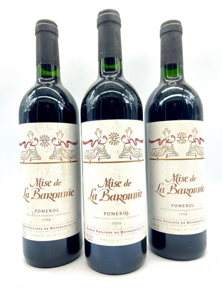 1998 Mise de la Baronnie - Philippe de Rothschild - Πομερόλ - 3 Φιάλη (0,75L) #1.0