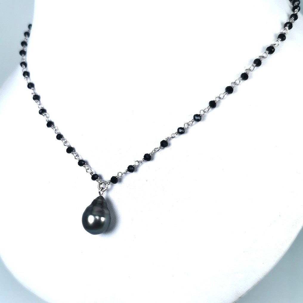 Colier Argint Perlă - Spinel - Tahiti DR Ø 11,4x15,2 mm #2.1
