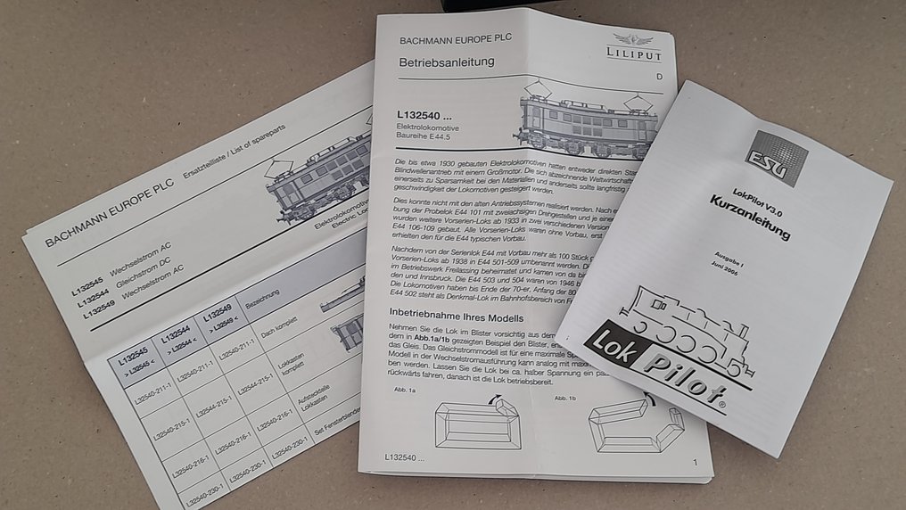 Liliput H0轨 - L 132545 - 煤水机车 (1) - 电力机车 E 44 103 DRG - 德意志联邦铁路公司 - DRG #4.3