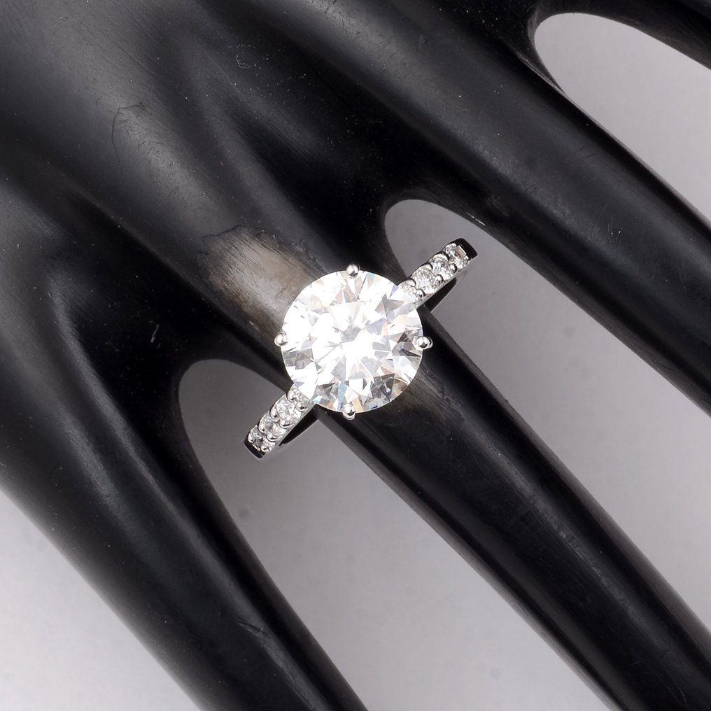 No Reserve Price - Ring - 14 kt. White gold - 3.33ct. tw. Diamond (Lab-grown) - Diamond #1.0