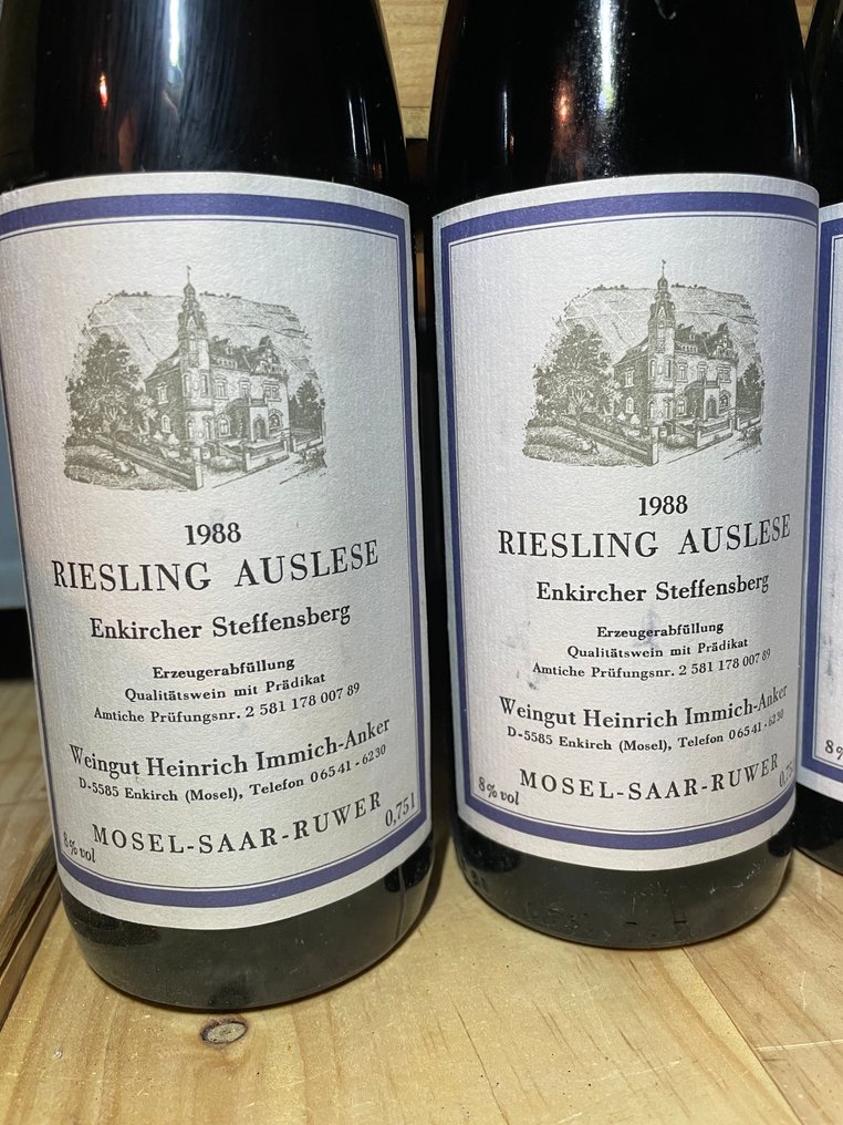 1988 Weingut Heinrich Immich-Anker, Riesling - Mosel Auslese - 4 Bottles (0.75L) #3.2