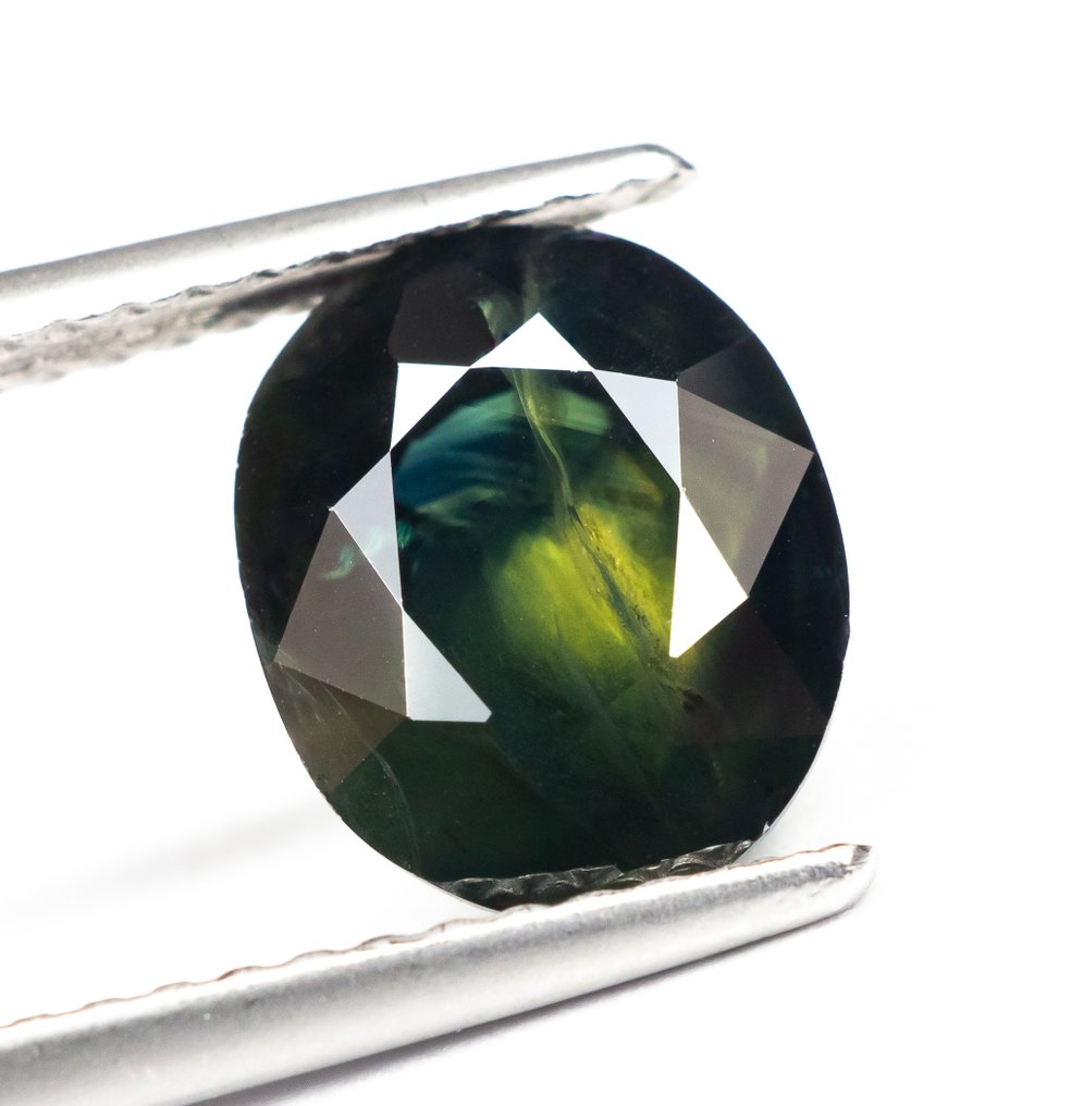 没有保留价 蓝宝石  - 3.28 ct - 安特卫普宝石报告（GRA） - 深绿色偏蓝色 #1.0