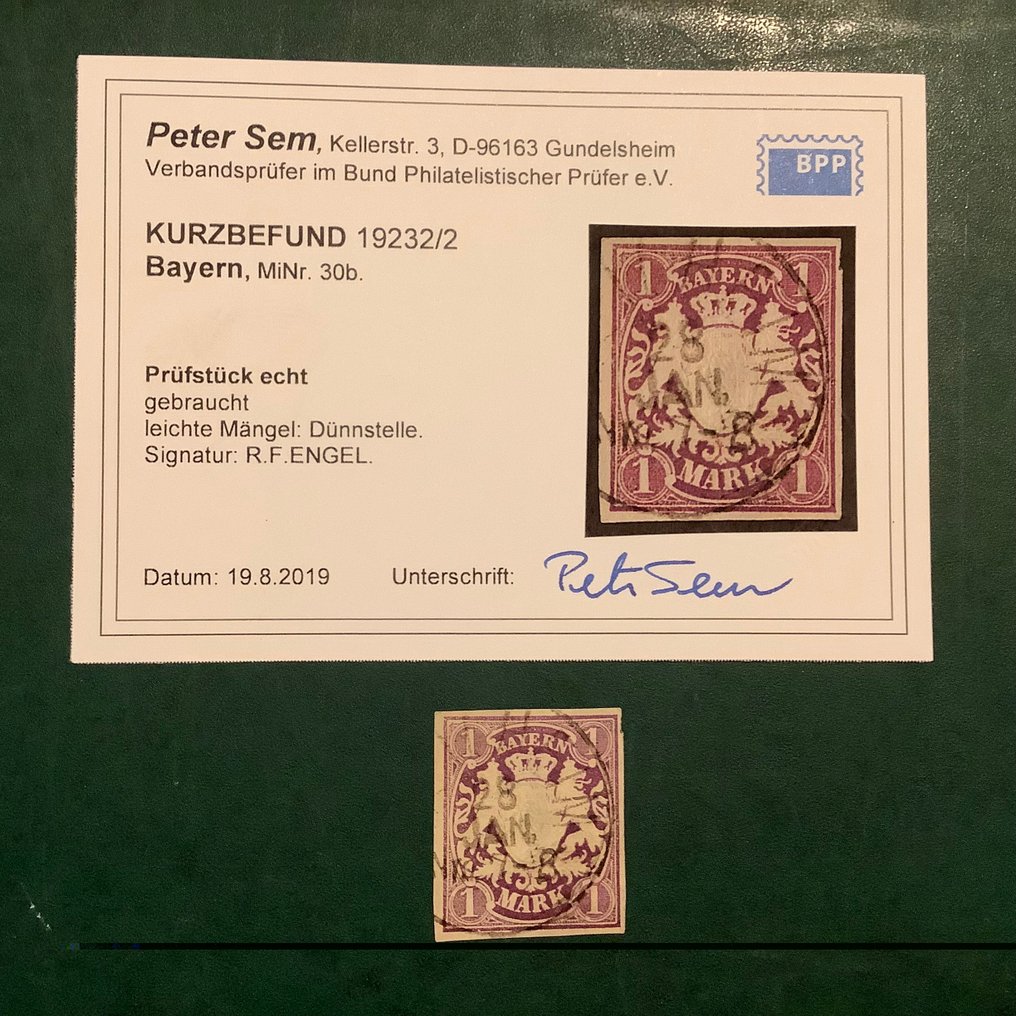Bavaria - 1 merkki nuancessa b met löydös Sem. - Michel 30 b #1.0