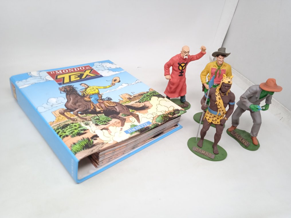 Lotto 5x - Il mondo di Tex Hachette raccoglitore 40 fascicoli + 4x statuette - 5 Folder and figurines - Various editions #1.0