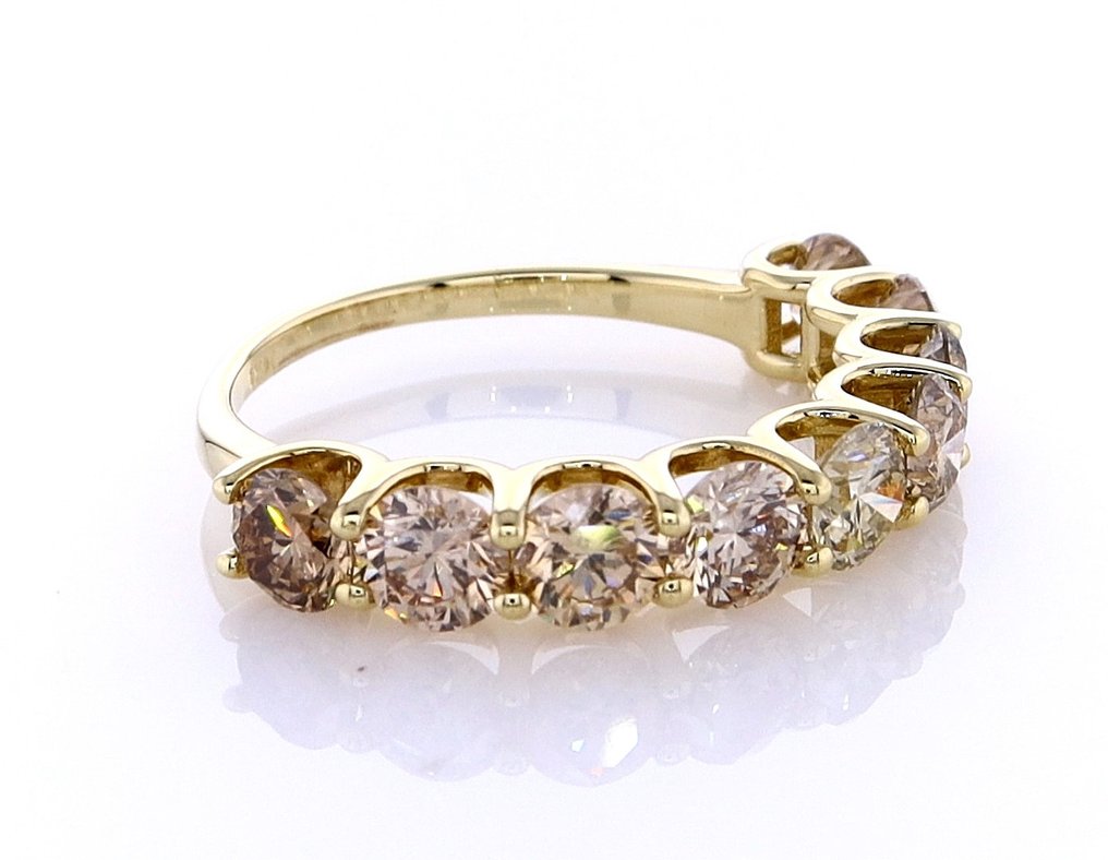 χωρίς τιμή ασφαλείας - Δαχτυλίδι - 14 καράτια Κίτρινο χρυσό -  2.59ct. tw. Διαμάντι (Φυσικού χρώματος) #1.0