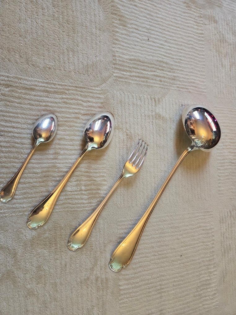 Christofle, Alfenide - Dinner set for 12 (37) - Modèle Pompadour - silver metal #4.3