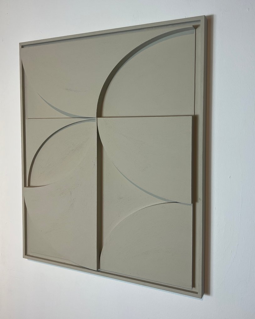 Mo Cornelisse - YoungC - Geometric Abstract Relief – Minimalistic Wall Art - Light Beige #3.2