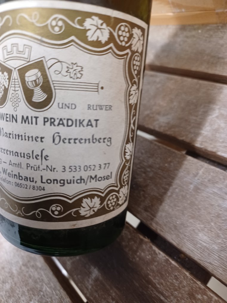 1976 Longuicher Mariminer Herrenberg, 1983 Peter Lang Burgunder Ruster, 1994 Graf - Mosel Beerenauslese - 4 375ml & 500ml & 700ml. #3.2