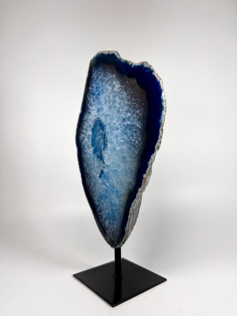 Agata con geode di cristallo di roccia su supporto Geode - Altezza: 230 mm - Larghezza: 130 mm- 1021 g #1.0