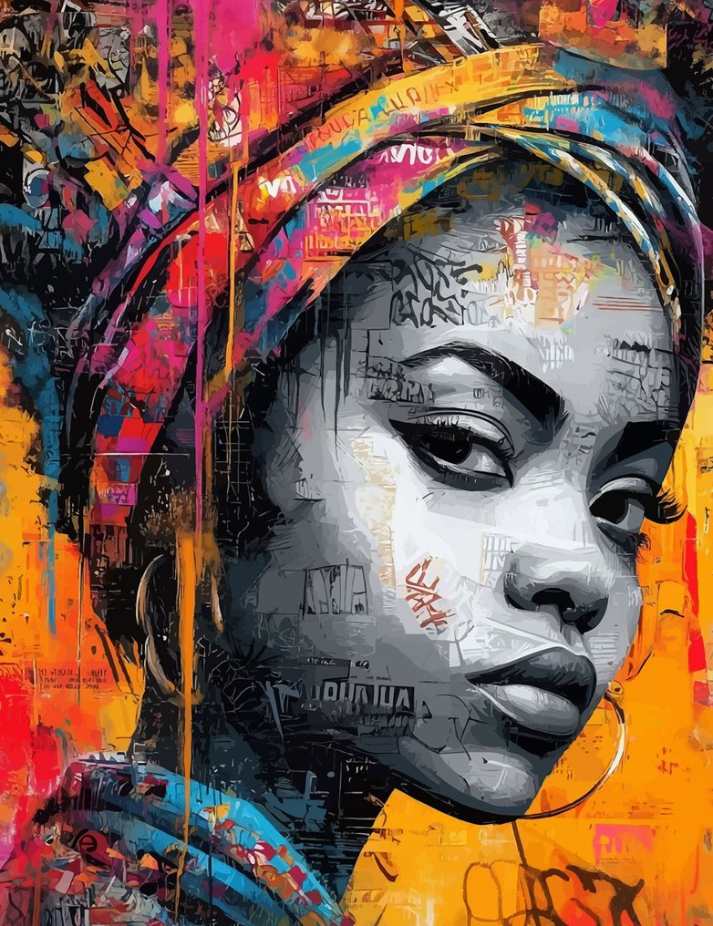 IPR Graph - Retrato de la Reina Africana: Turbante de Fuego #1.0