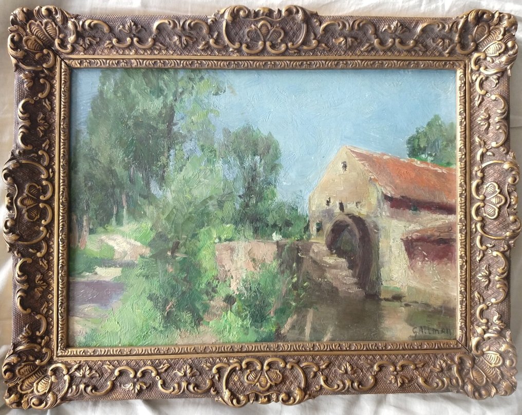 G. Altman (XX) - Watermolen in zomers landschap #1.0