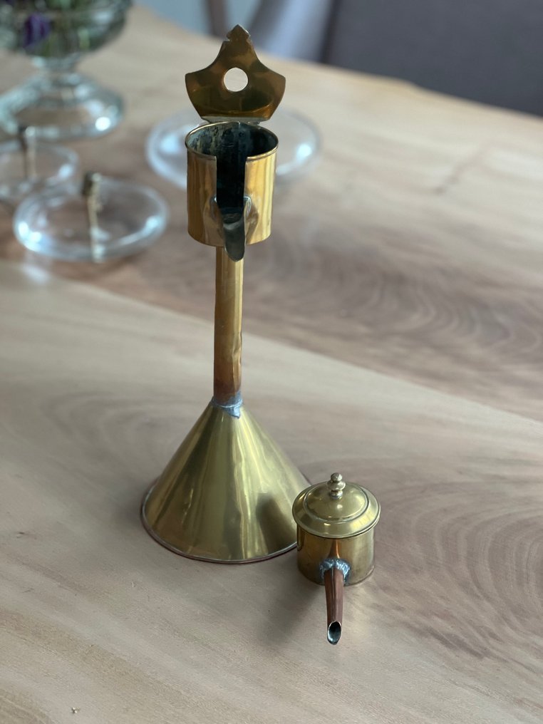 灯具 - 黄铜 - 古老的油灯 #3.2