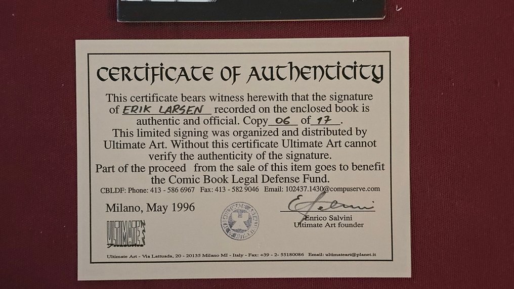 Megaton #4 - Signed by Eric Larsen + COA #6/17 - 2nd appearance of Savage Dragon - 1 Signed comic - First edition - 1985 #1.0