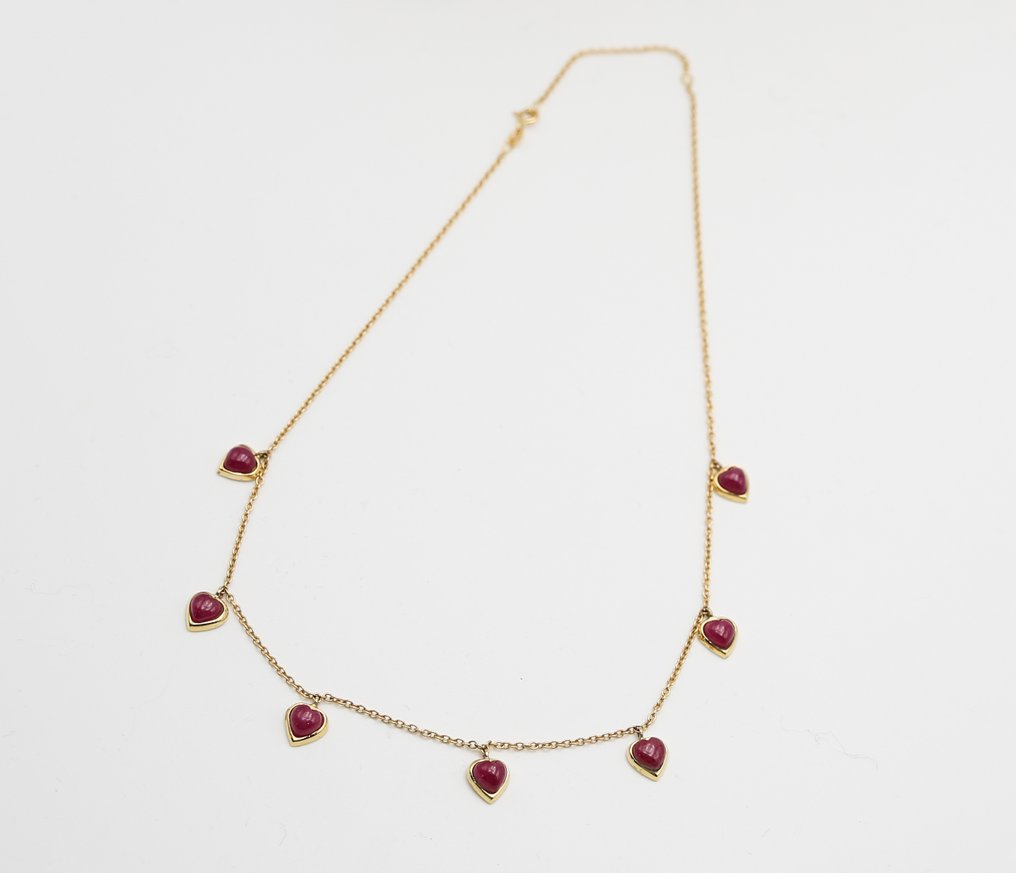 Κολιέ - 18 καράτια Κίτρινο χρυσό Ρουμπίνι #1.0