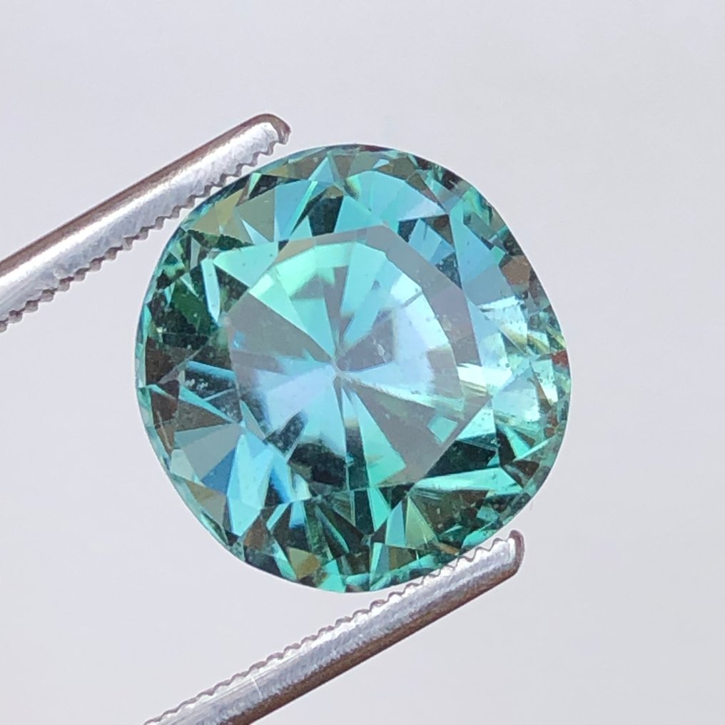 χωρίς τιμή ασφαλείας - 1 pcs Πράσινο, Μπλε Σποδουμένιο, Ιδενίτης - 9.81 ct - International Gemological Institute (IGI) #1.0