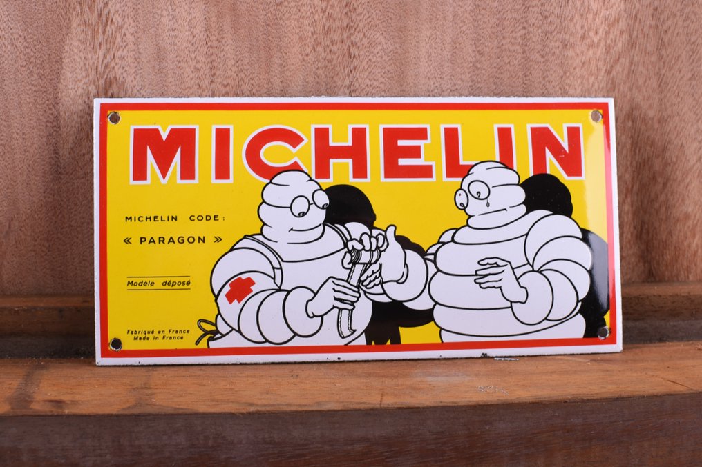Sign - Michelin - Vintage Style Michelin "Paragon/Tire repair kit"; enamel sign; no reserve #1.0