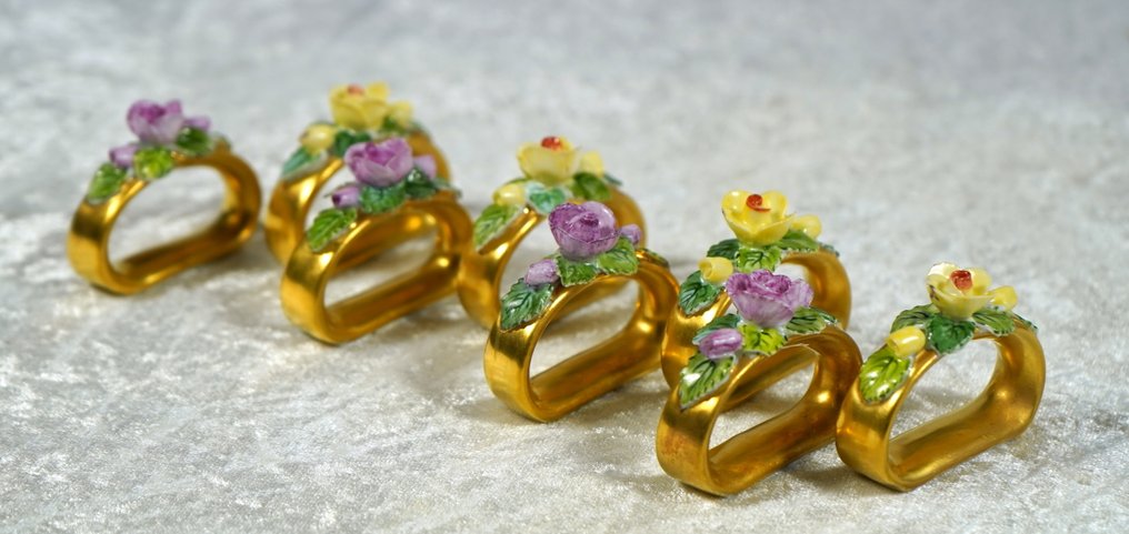 ALKA Kaiser Porzellan - 餐巾环 (8)  - 镀金, 瓷 #1.0