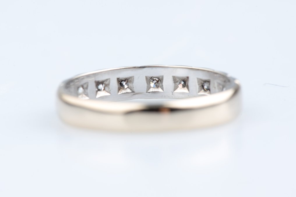 戒指 - 18K包金 白金 - 0.18ct. tw. 钻石 (天然) #4.3