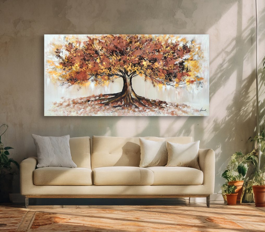 Monika Spiewak - Tree - XXL - Oil Painting Stretched On The Frame - Ready To Hang - 1/1 Unique Piece #1.0