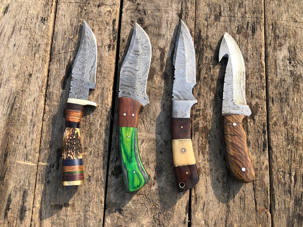 厨刀 - 声望手工制作剥皮刀，锻造钢材，鹿角，骨头，木材及稀有手柄 - 北美 - 皮革鞘（A25） #3.2