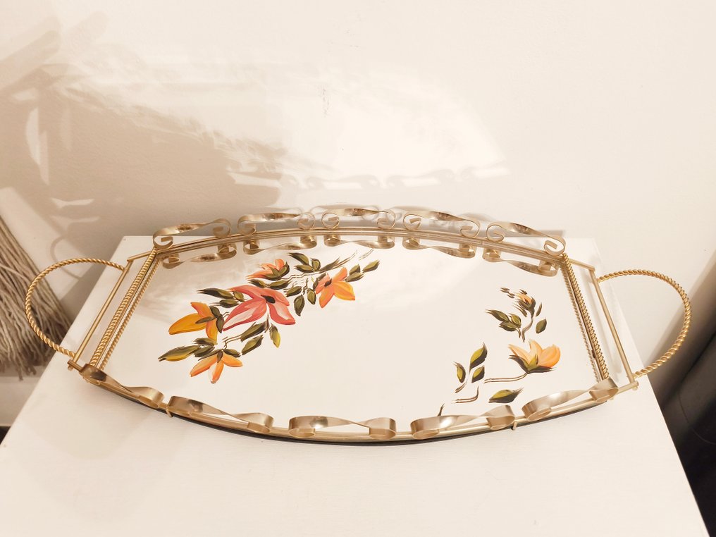 托盘 - 玻璃, 钢 - 复古70年代高原 #1.0