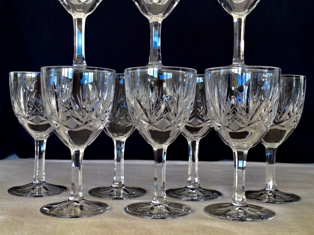 Villeroy & Boch , Saar Cristal - Tien prachtige geslepen kristallen Port of Witte wijnglazen - Set di bicchieri (10) - Cristallo #1.0
